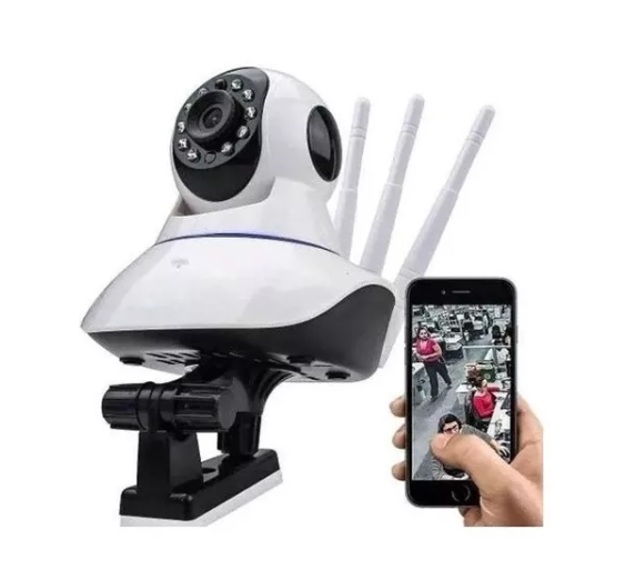 Cámara WiFi Robótica 3 Antenas Panorámica 350° de Mesa, Pared y Techo