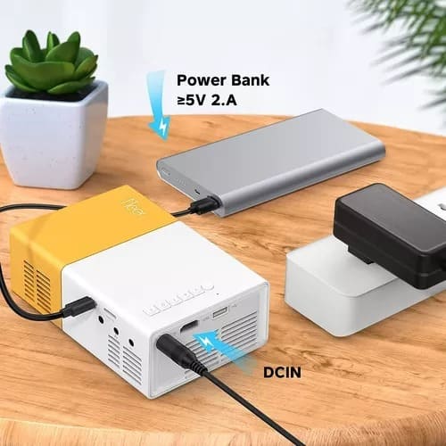 Mini Proyector de Video Portátil 1080p 400 Lúmenes con Altavoz y HDMI/USB/AV/SD