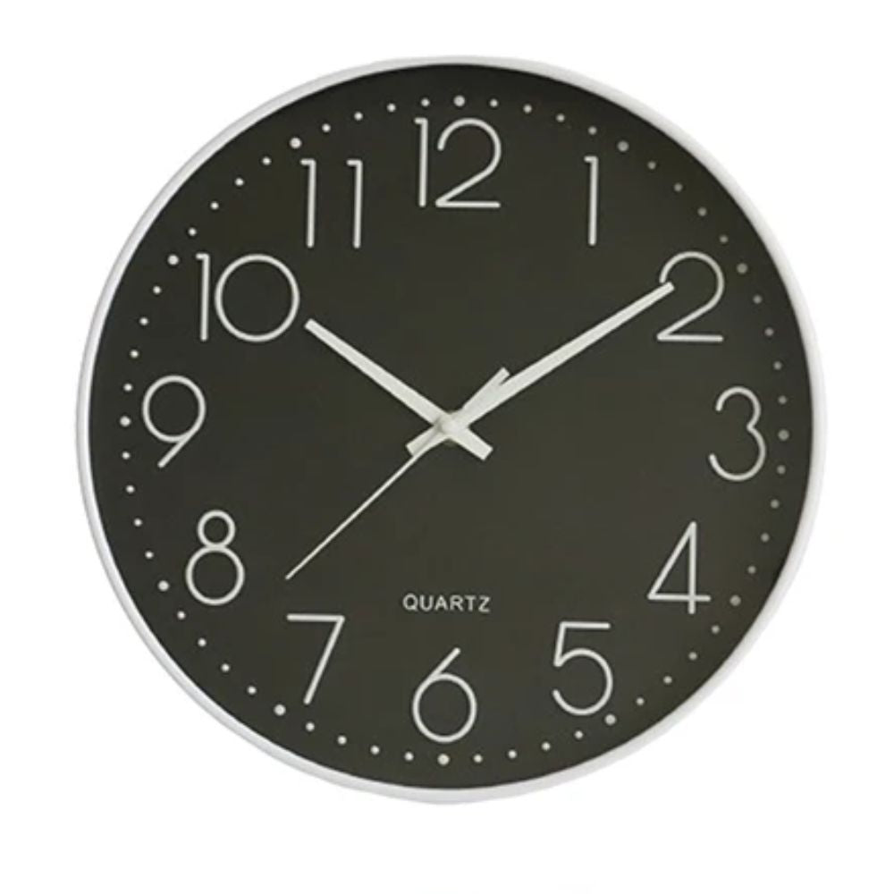 Reloj Pared Redondo Negro 25cm
