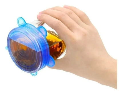 Kit 6 Tapas De Silicona Multiusos Para Alimentos