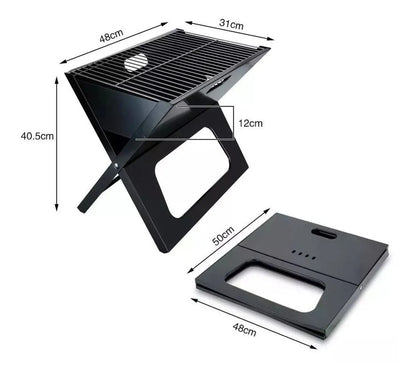 Parrilla de Mesa Portatil y Plegable Para Asados en Acero 48cm x 31cm x 40,5cm