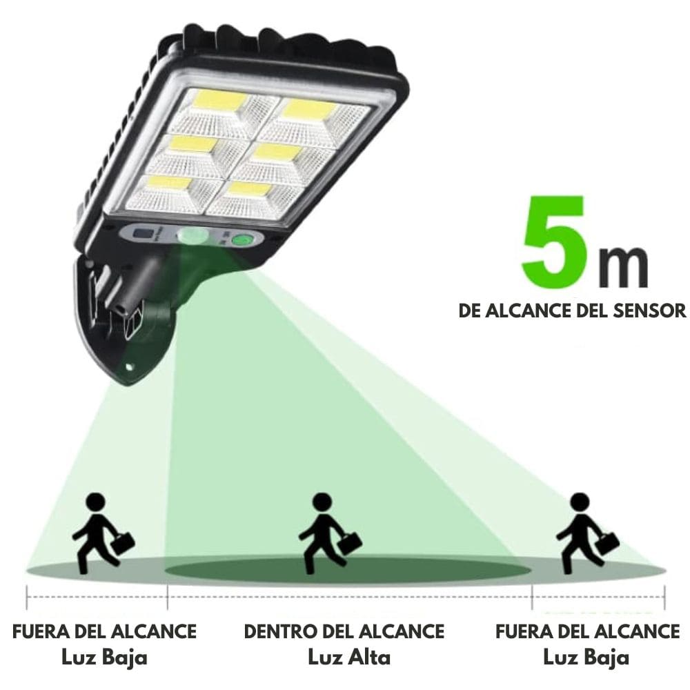Lámpara Solar LED 30W Recargable Con Sensor de Movimiento y Control Remoto - Solar Light