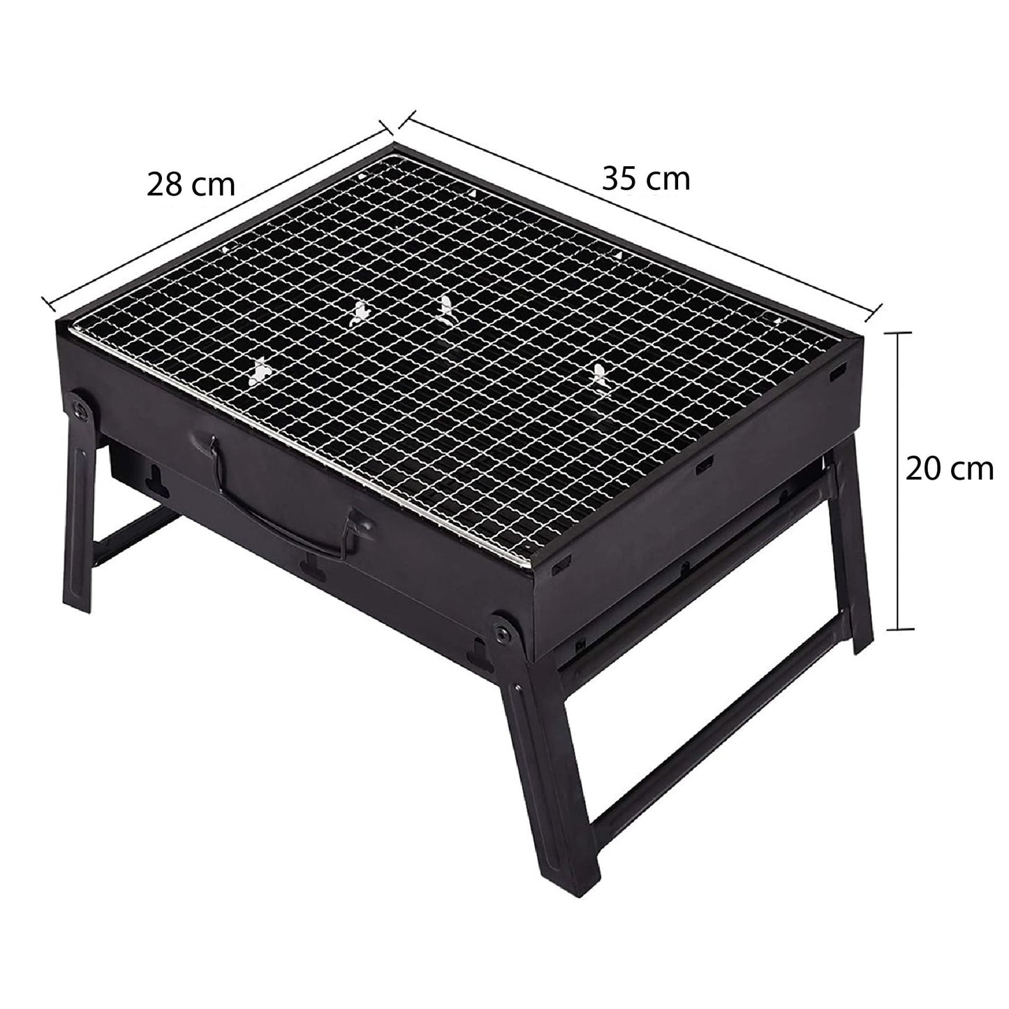 Parrilla de Mesa Para Asados Portatil y Plegable en Acero 35cm x 28cm x 20cm