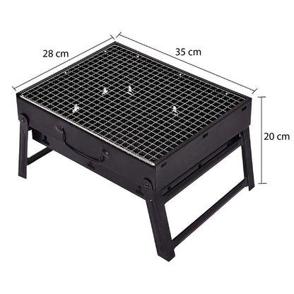 Parrilla de Mesa Para Asados Portatil y Plegable en Acero 35cm x 28cm x 20cm