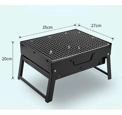 Parrilla de Mesa Para Asados Portatil y Plegable en Acero 35cm x 28cm x 20cm