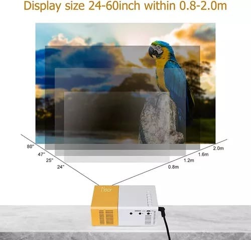 Mini Proyector de Video Portátil 1080p 400 Lúmenes con Altavoz y HDMI/USB/AV/SD