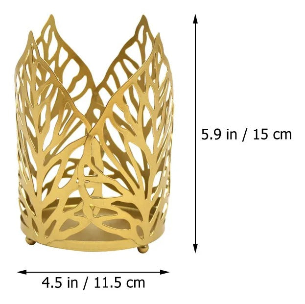 Portavelas Decorativo Dorado