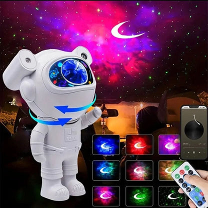Proyector de Galaxias en Forma de Astronauta Con Altavoz Bluetooth