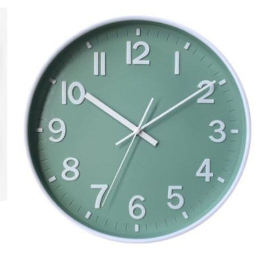 Reloj Pared Redondo Verde 20cm