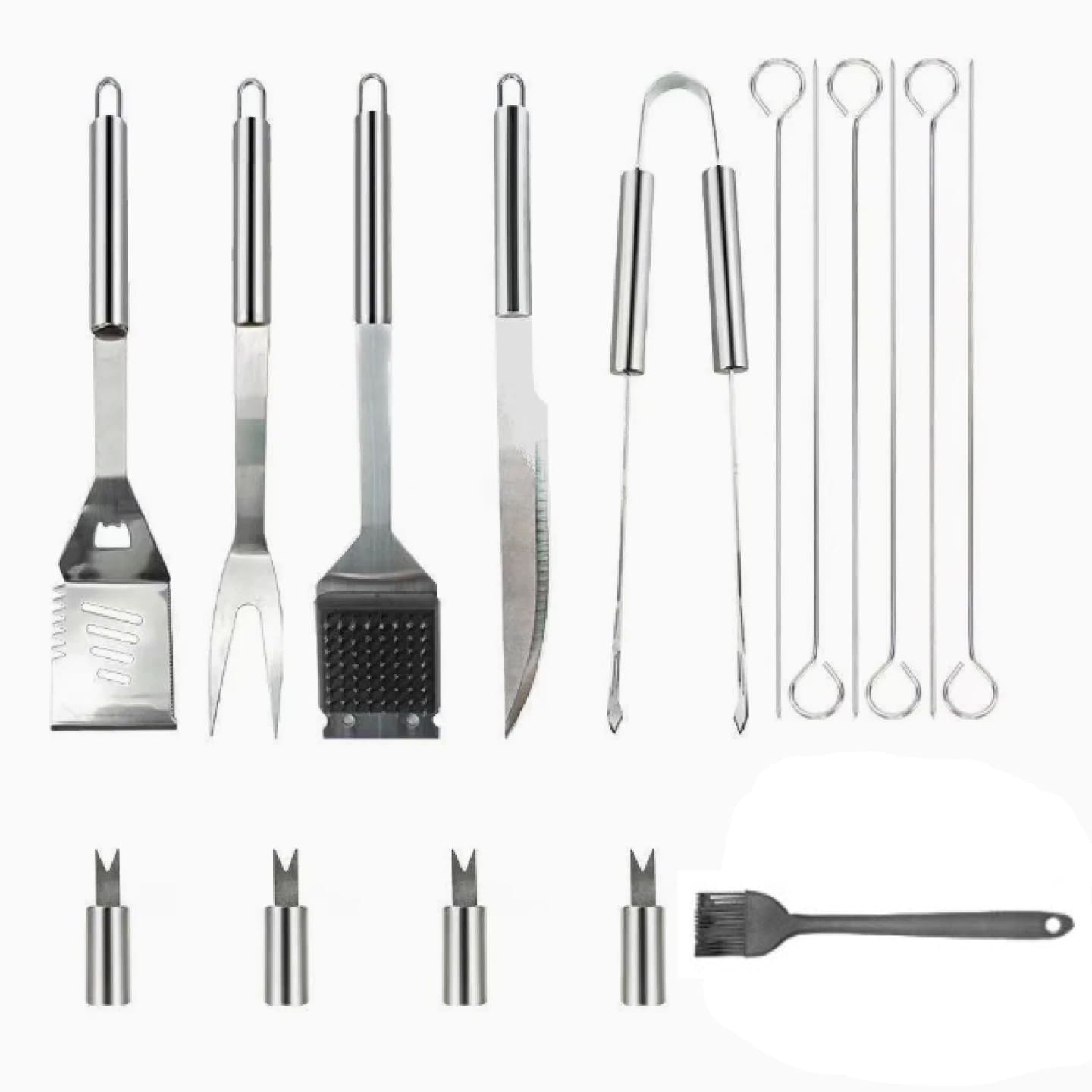 Set de Utensilios Para Asado en Acero Inoxidable 15 Piezas