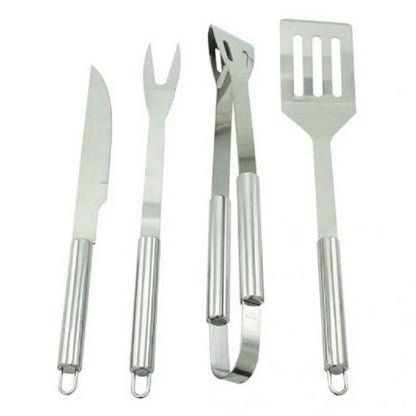 Set de 4 Utensilios Para Asado en Acero Inoxidable